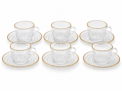 Service à Café "Luminescence" – Verre Ciselé & Dorure
