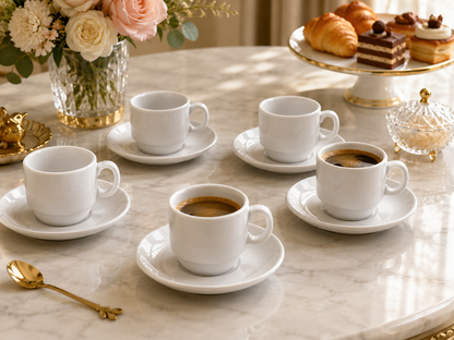 Service à Café "Purity" – Blanc Épuré (Modèle Petit / Expresso)