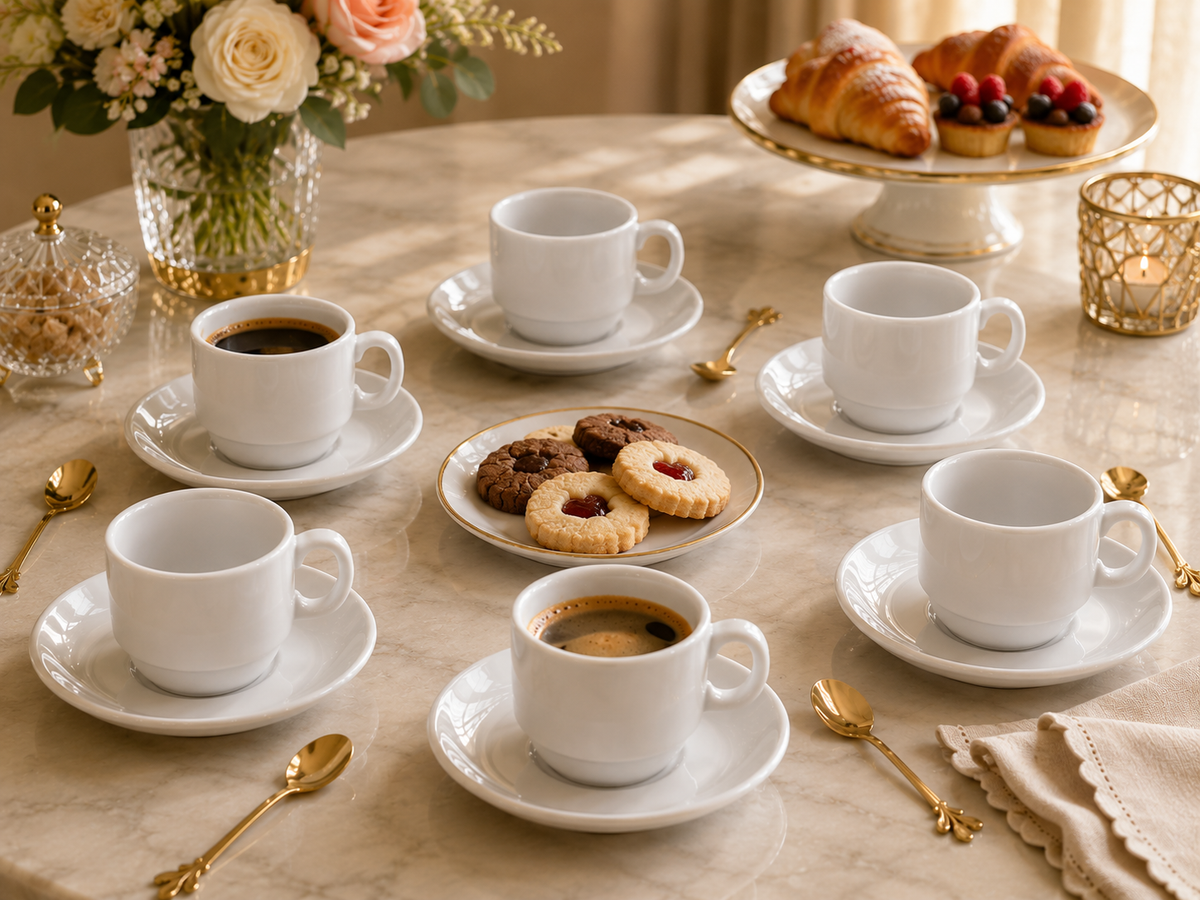 Service à Café "Purity" – Blanc Épuré (Modèle Petit / Expresso)