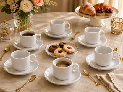 Service à Café "Purity" – Blanc Épuré (Modèle Petit / Expresso)