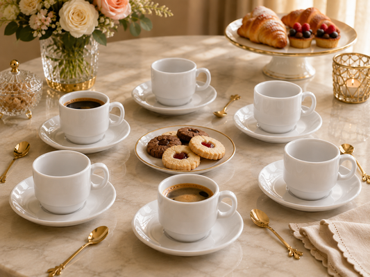 Service à Café "Purity" – Blanc Épuré (Modèle Petit / Expresso)