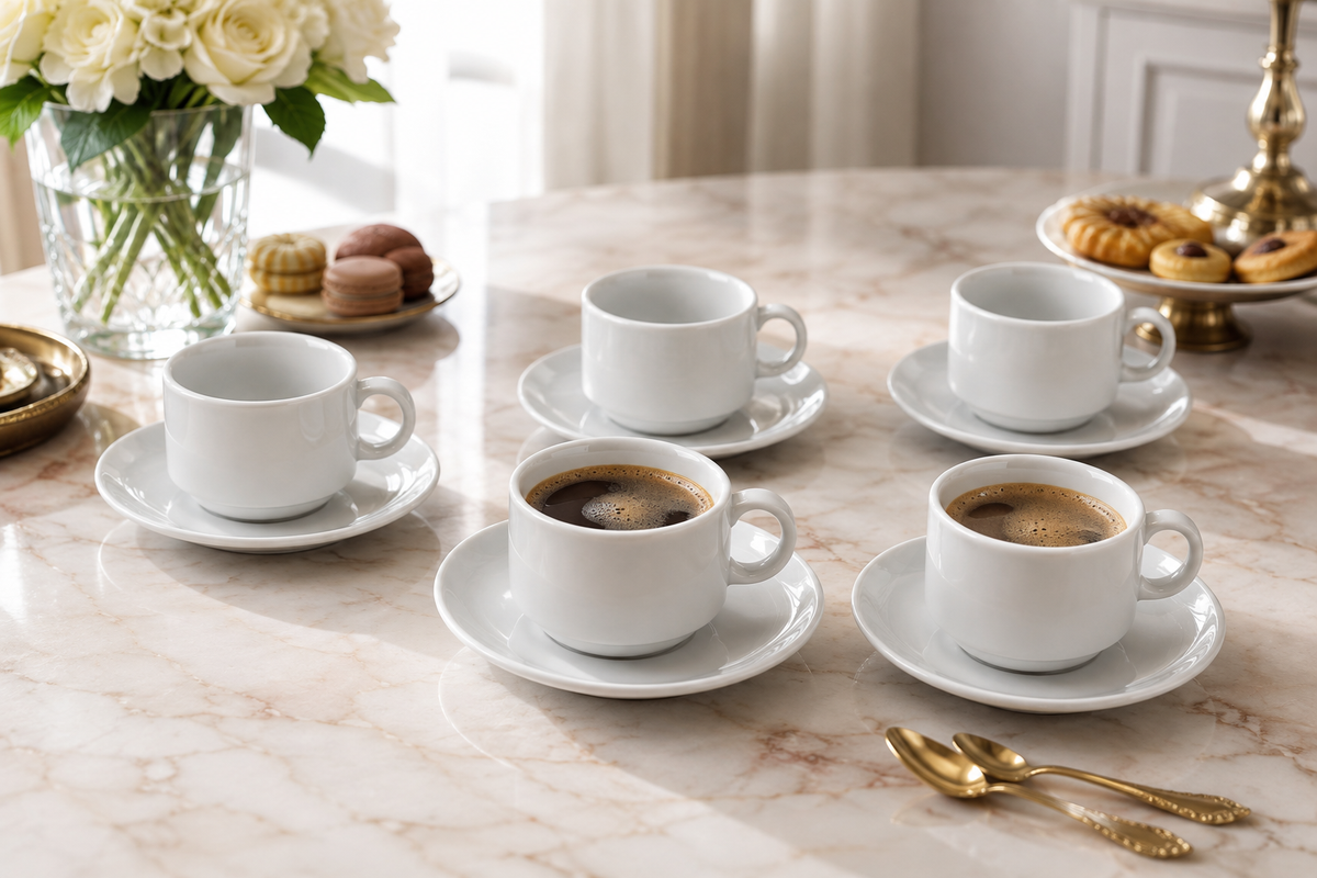 Service à Café "Purity" – Blanc Épuré (Modèle Grand/Expresso)
