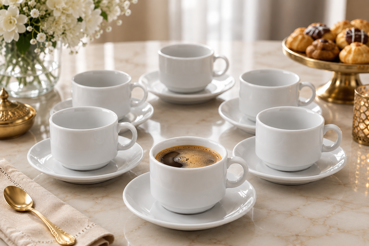 Service à Café "Purity" – Blanc Épuré (Modèle Grand/Expresso)
