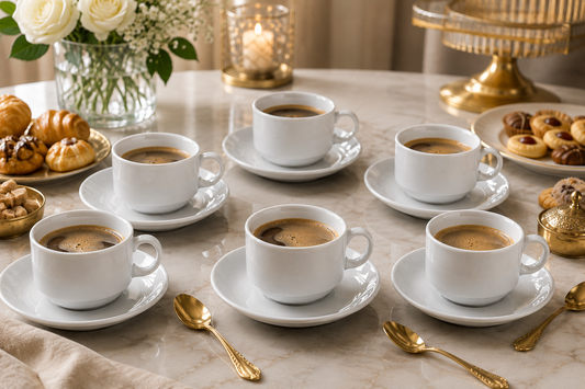 Service à Café "Purity" – Blanc Épuré (Modèle Grand/Expresso)