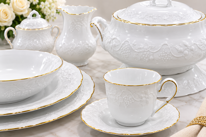 Service de Table « Vendange » – L’Excellence de la Porcelaine Tunisienne (60 pc ou 107 pc)