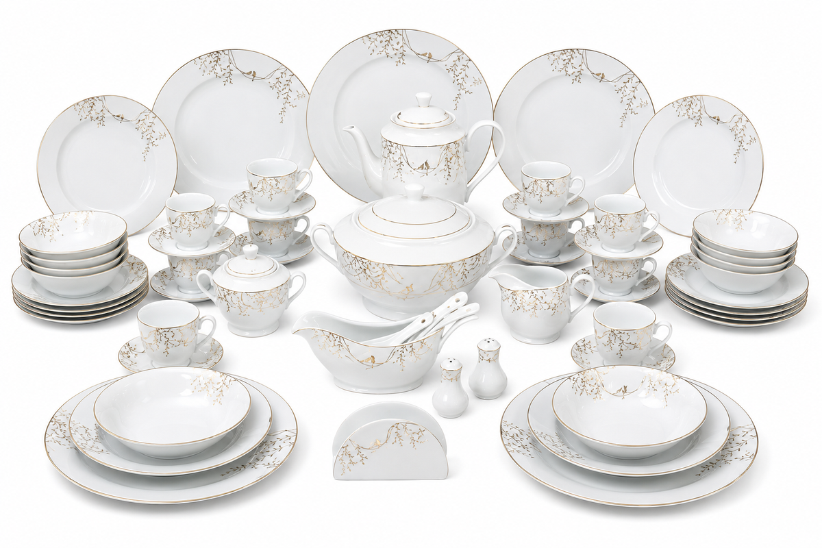 Service de Table Prestigieux "Impérial" L’Excellence de la Porcelaine Tunisienne (72 pièces)