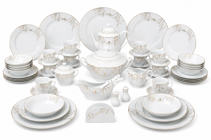 Service de Table Prestigieux "Impérial" L’Excellence de la Porcelaine Tunisienne (72 pièces)