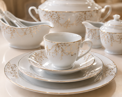 Service de Table Prestigieux "Impérial" L’Excellence de la Porcelaine Tunisienne (72 pièces)