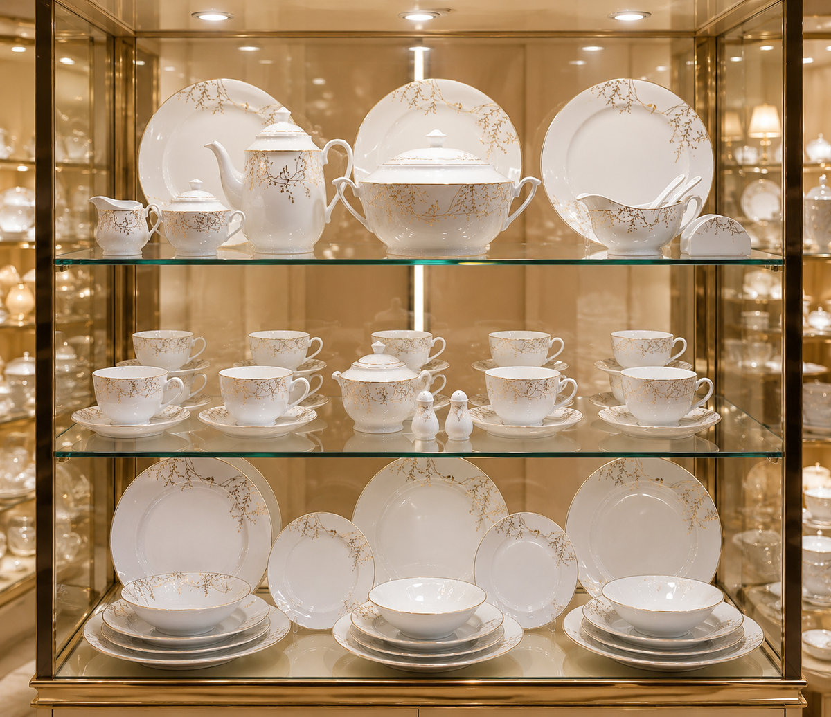 Service de Table Prestigieux "Impérial" L’Excellence de la Porcelaine Tunisienne (72 pièces)