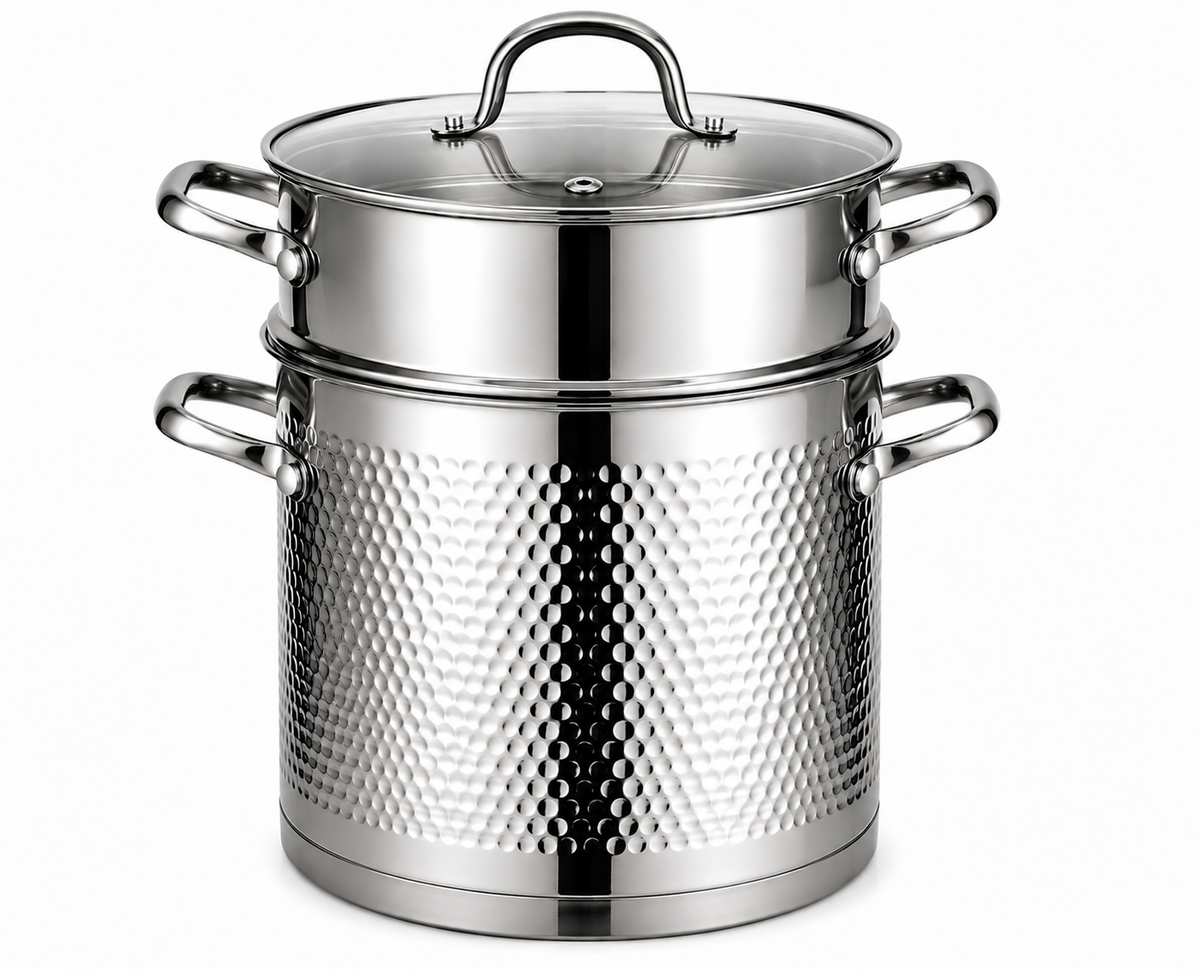 Couscoussière AMS ROYAL - Inox 18/10 Martelé - Compatible Induction