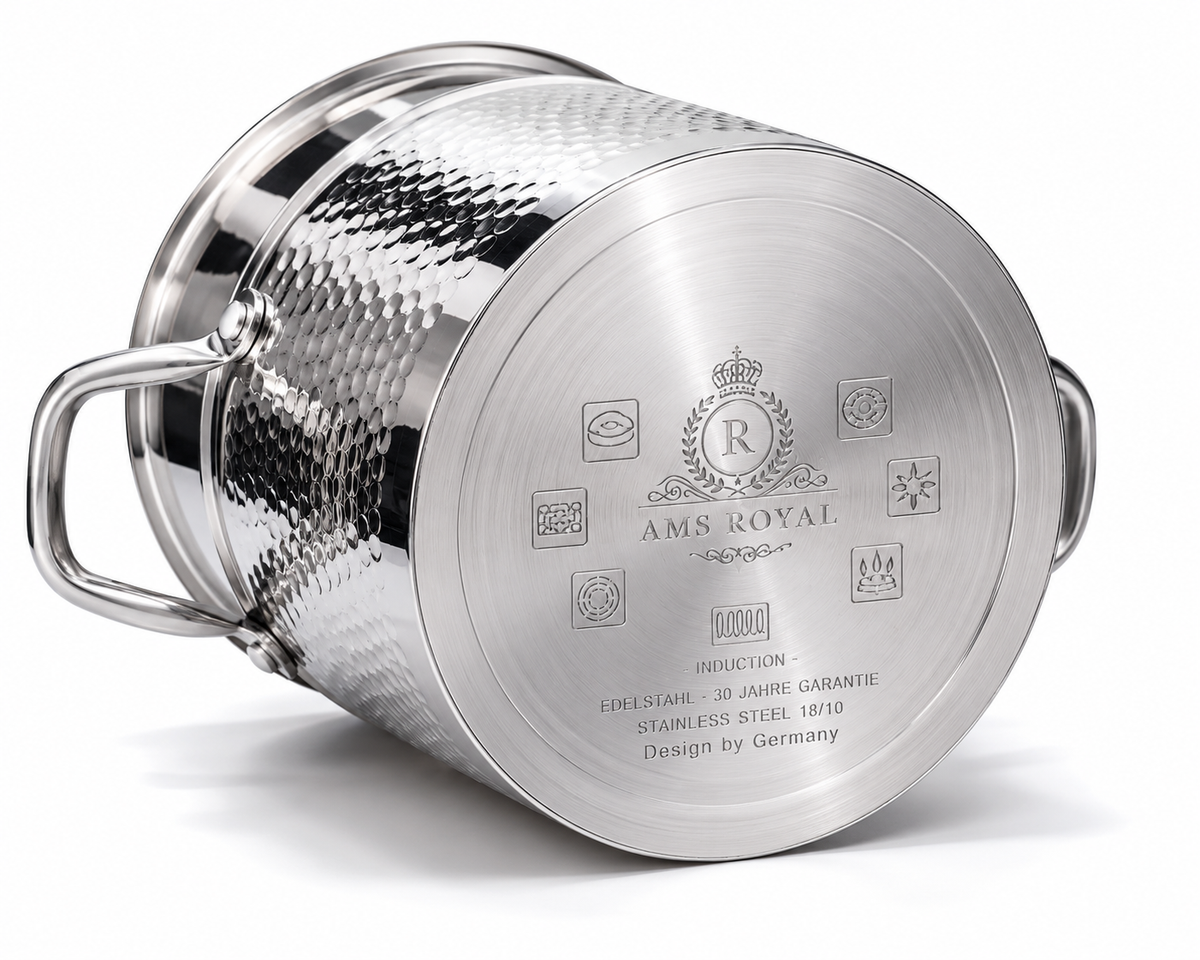 Couscoussière AMS ROYAL - Inox 18/10 Martelé - Compatible Induction
