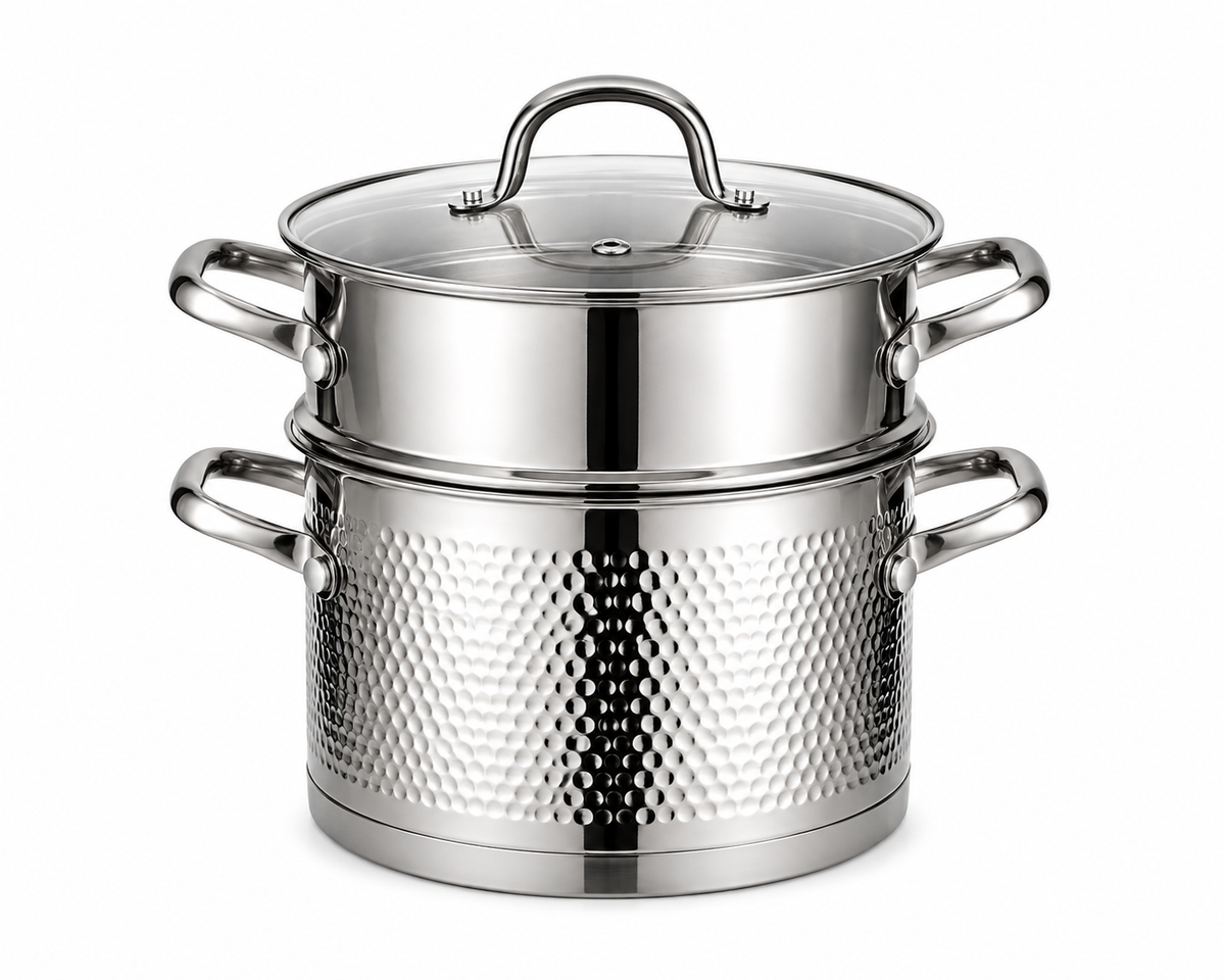 Couscoussière AMS ROYAL - Inox 18/10 Martelé - Compatible Induction