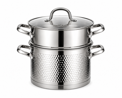 Couscoussière AMS ROYAL - Inox 18/10 Martelé - Compatible Induction