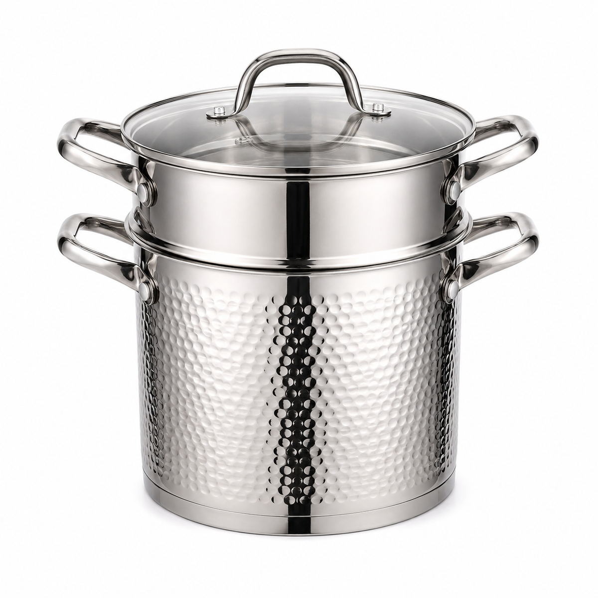 Couscoussière AMS ROYAL - Inox 18/10 Martelé - Compatible Induction