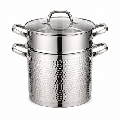 Couscoussière AMS ROYAL - Inox 18/10 Martelé - Compatible Induction