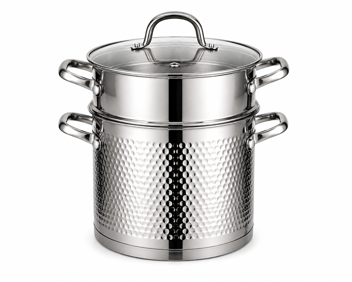 Couscoussière AMS ROYAL - Inox 18/10 Martelé - Compatible Induction