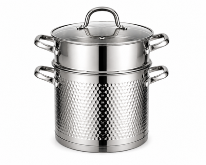 Couscoussière AMS ROYAL - Inox 18/10 Martelé - Compatible Induction