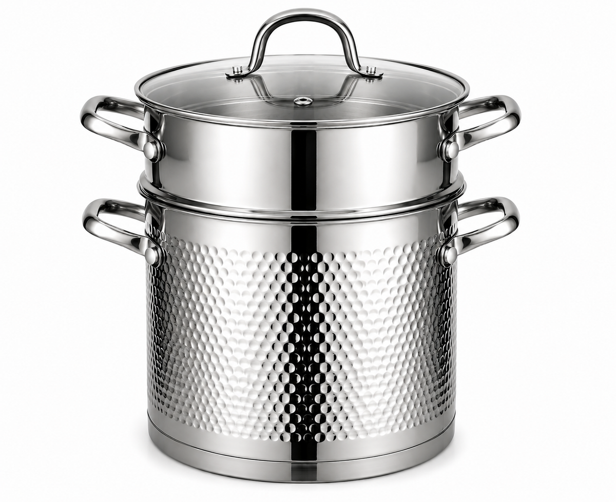 Couscoussière AMS ROYAL - Inox 18/10 Martelé - Compatible Induction