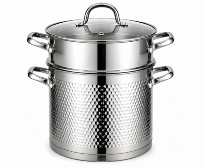 Couscoussière AMS ROYAL - Inox 18/10 Martelé - Compatible Induction