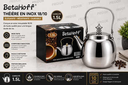Théière en Inox de Haute Qualité Betahoff - Élégance et Durabilité au Quotidien