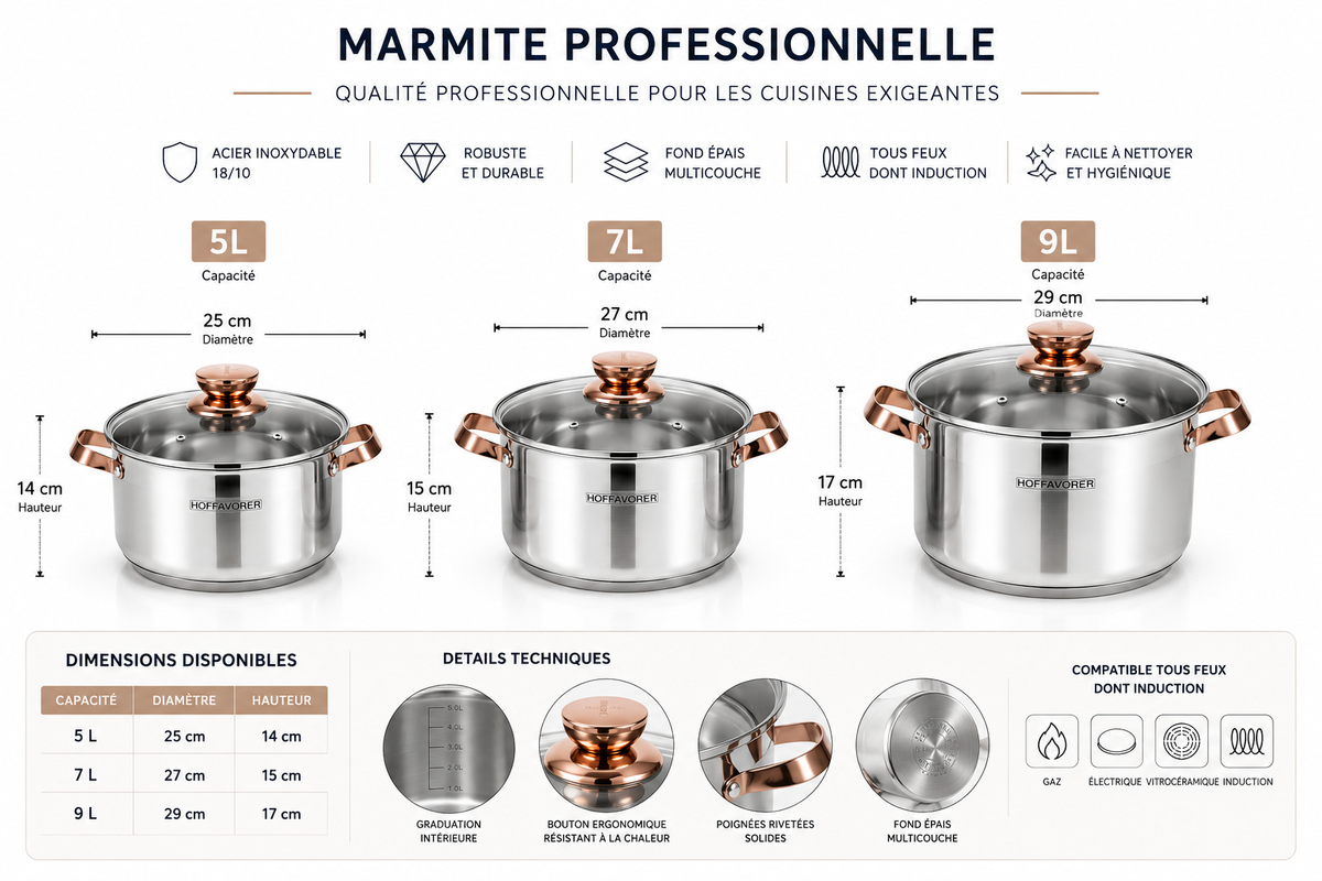 Marmite Professionnelle Hoffavorer (inox 18/10)