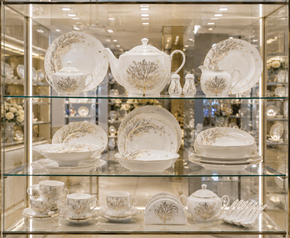 Service de Table Prestigieux "Éclat d'Oasis" L’Excellence de la Porcelaine Tunisienne (72 pièces)