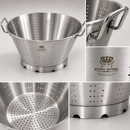 Égouttoir Professionnel en Acier Inoxydable KING HOME – Format XXL (Ø 50 cm)