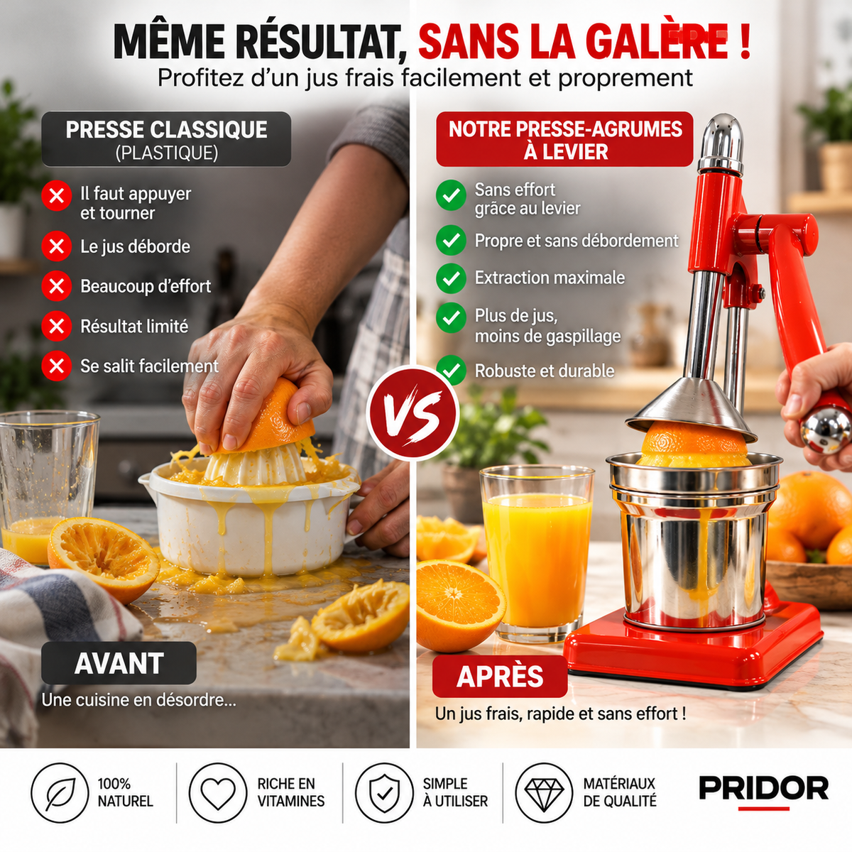 Presse-Agrumes Manuel à Levier - Le Même Plaisir, à Votre Style !