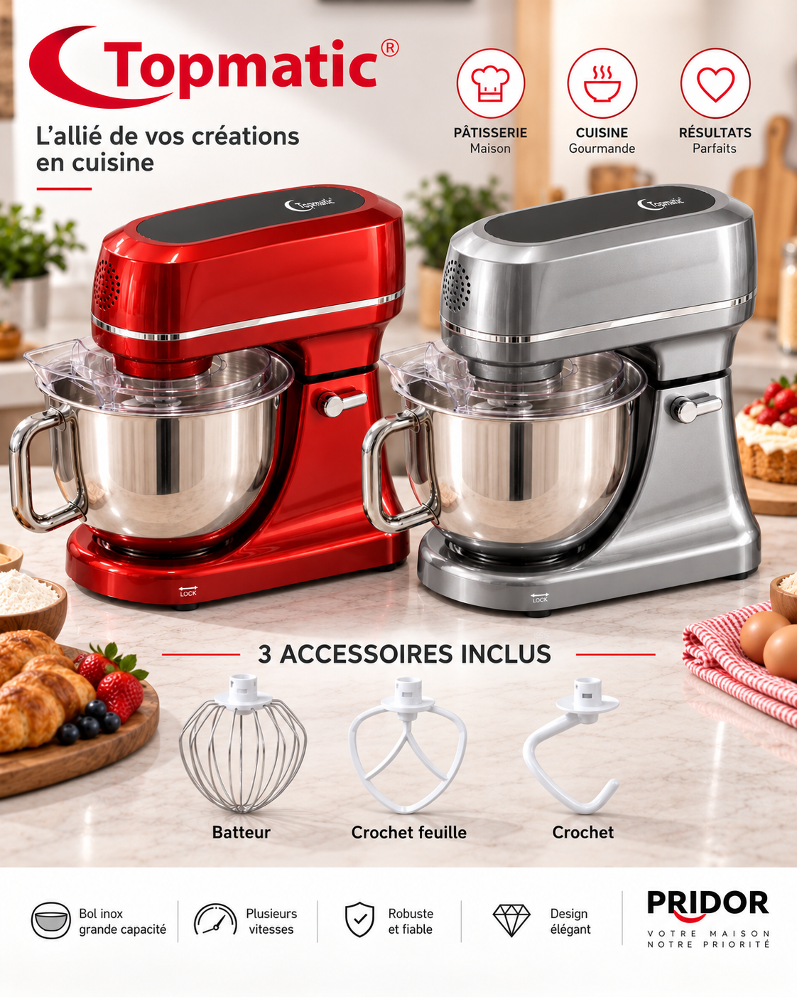 Robot de Cuisine Digital Topmatic PKM-1500.1 - Performance et Élégance dans votre Cuisine