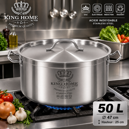 Marmite Professionnelle King Home - 50 L - Acier Inoxydable