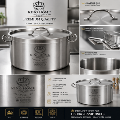 Marmite Professionnelle King Home - 50 L - Acier Inoxydable