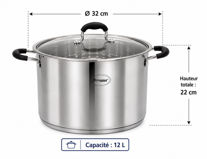 Marmite Professionnelle Rossner – Inox Haute Qualité, 12 Litres