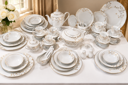 Service de Table Prestigieux "Reflet Impérial" L’Excellence de la Porcelaine Tunisienne (72 pièces)