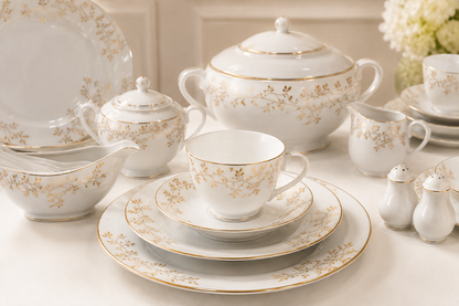 Service de Table Prestigieux "Reflet Impérial" L’Excellence de la Porcelaine Tunisienne (72 pièces)