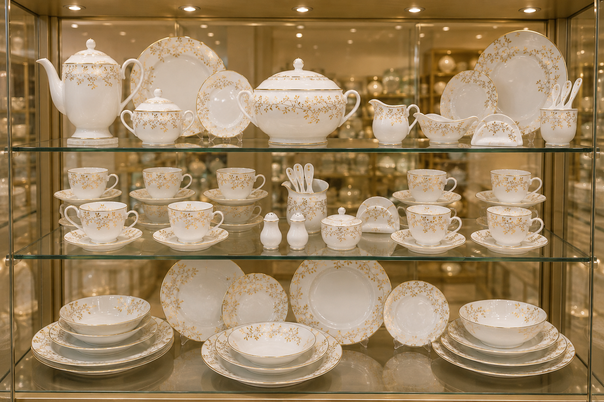 Service de Table Prestigieux "Reflet Impérial" L’Excellence de la Porcelaine Tunisienne (72 pièces)