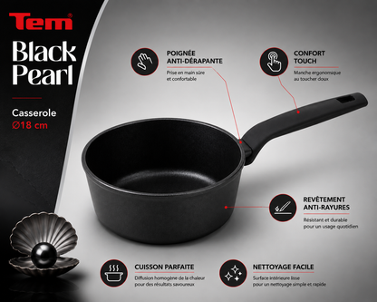 TEM Casserole Black Pearl 18 cm