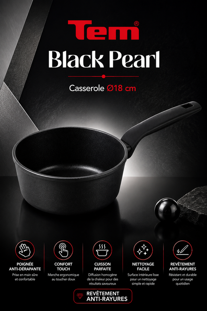 TEM Casserole Black Pearl 18 cm