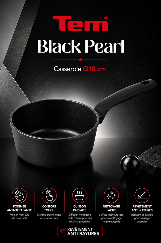 TEM Casserole Black Pearl 18 cm