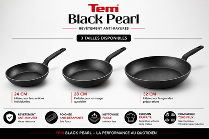 Tem Poele Black Pearl  (24cm ou 28cm ou 32cm)