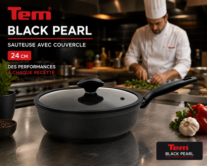 Tem Sauteuse avec couvercle Black Pearl 24 cm