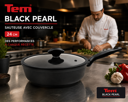 Tem Sauteuse avec couvercle Black Pearl 24 cm