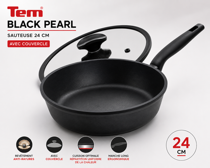 Tem Sauteuse avec couvercle Black Pearl 24 cm