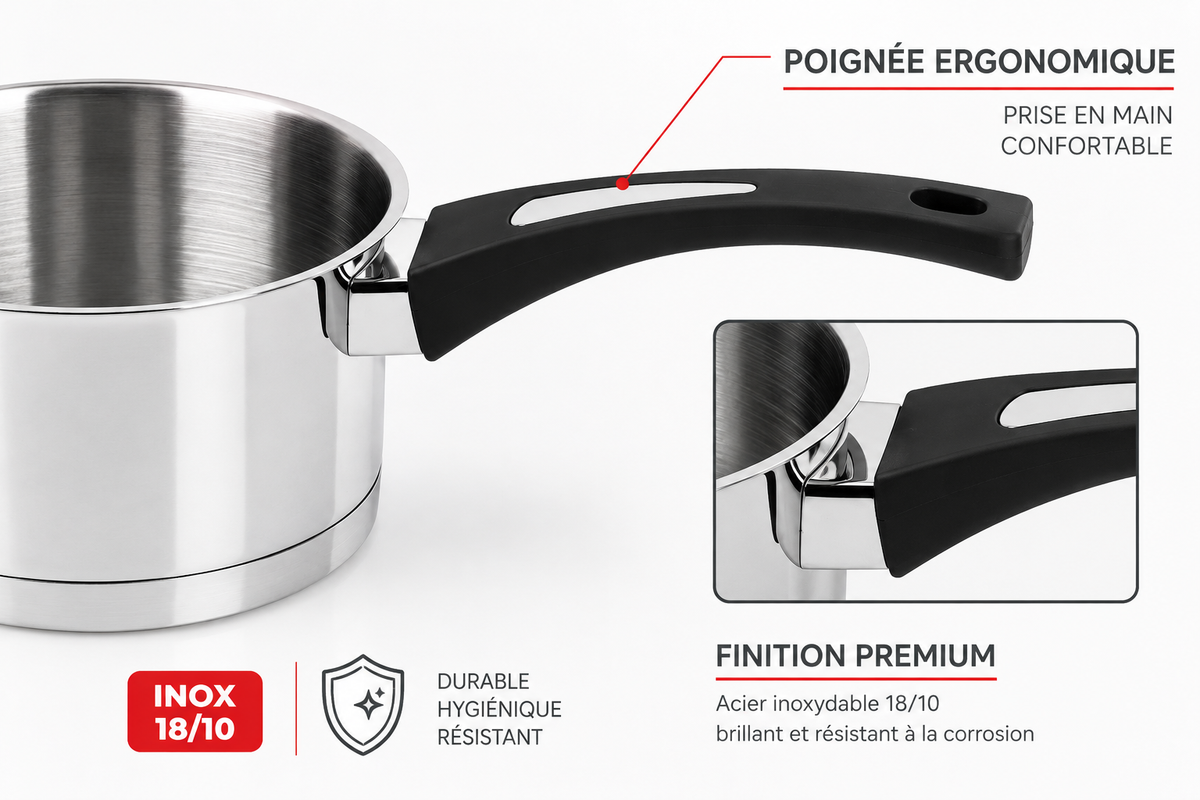 Casserole 16 cm TEM Cosmos - Inox 18/10 (Garantie 10 ans)