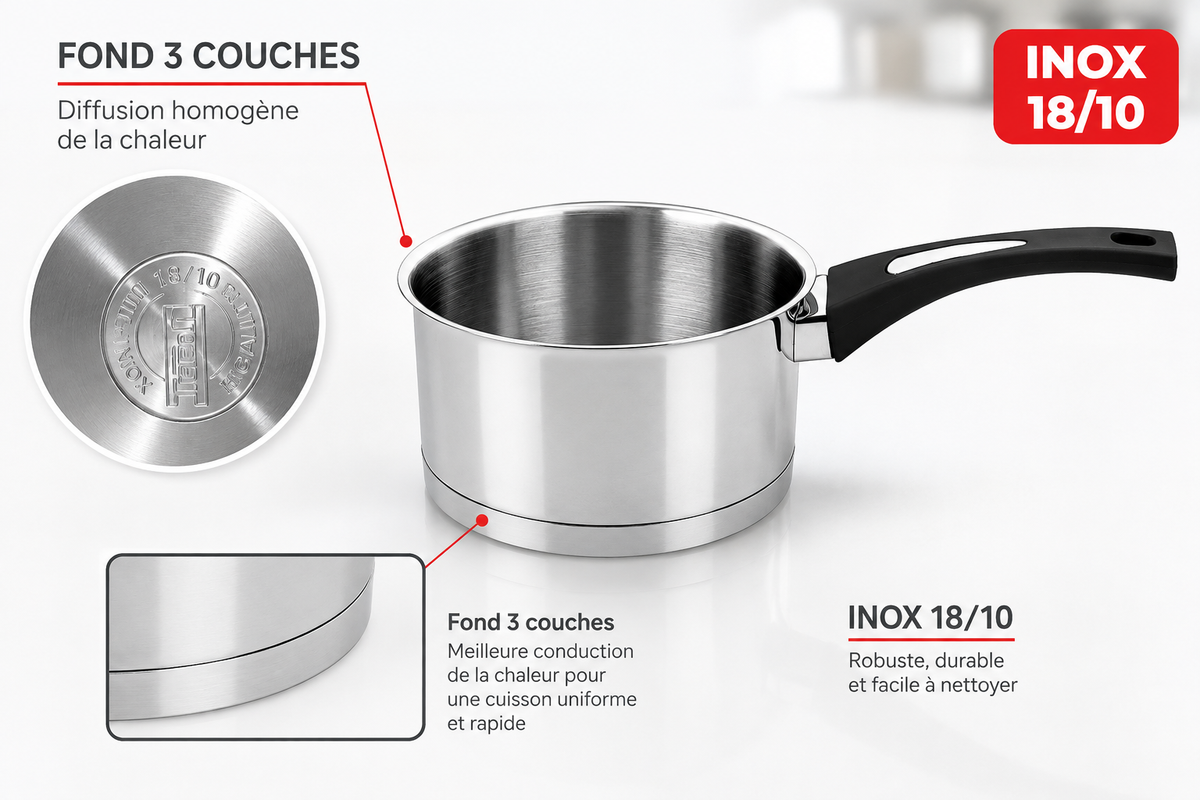 Casserole 16 cm TEM Cosmos - Inox 18/10 (Garantie 10 ans)