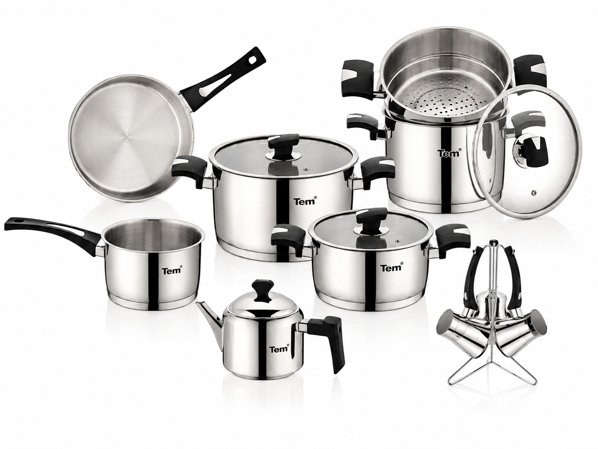 Tem Cosmos - Batterie 15 Pièces - Inox 18/10 - (Garantie 10 ans)
