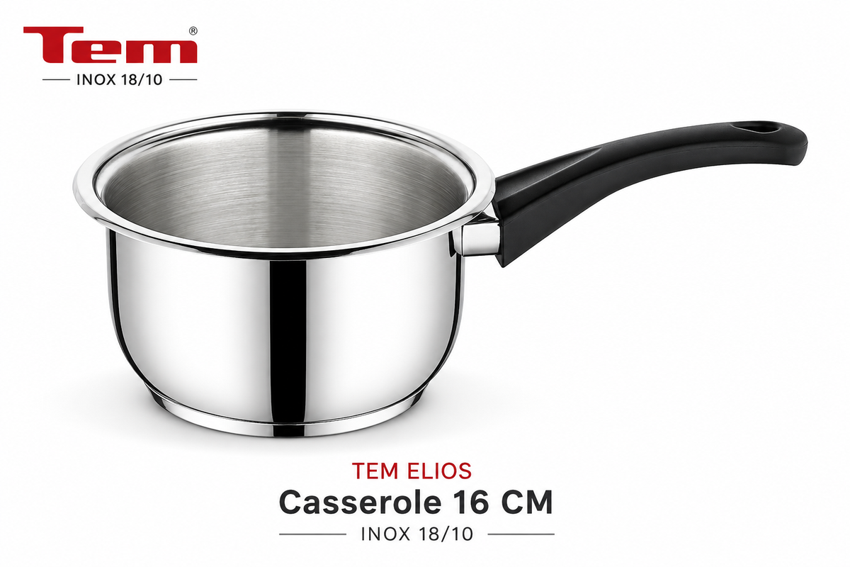Tem Elios Casserole 16cm - Inox 18/10 - (Garantie 10 ans)