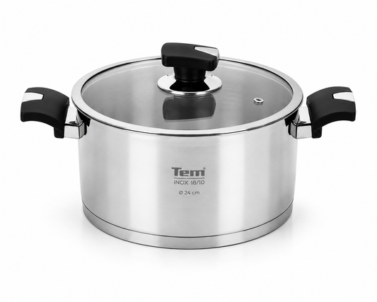 Faitout TEM Cosmos Inox 18/10 – Collection Cosmos (20cm, 24cm, 26) (Garantie 10 ans)