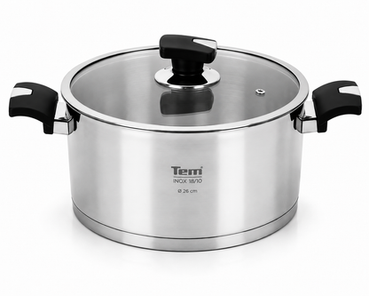 Faitout TEM Cosmos Inox 18/10 – Collection Cosmos (20cm, 24cm, 26) (Garantie 10 ans)