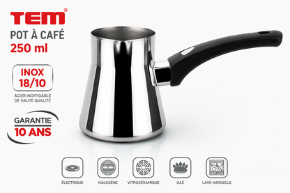 Zazoua, Pot à Café TEM Cosmos 250ml – Inox 18/10 (Garantie 10 ans)