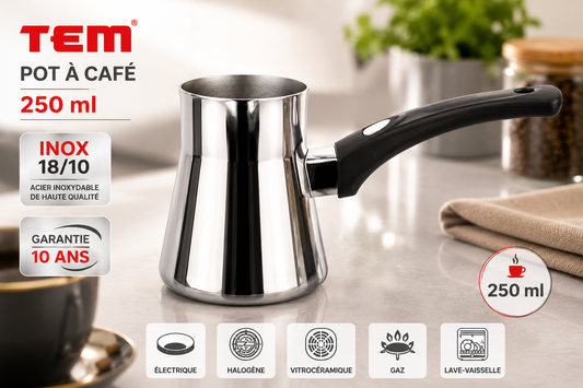 Zazoua, Pot à Café TEM Cosmos 250ml – Inox 18/10 (Garantie 10 ans)